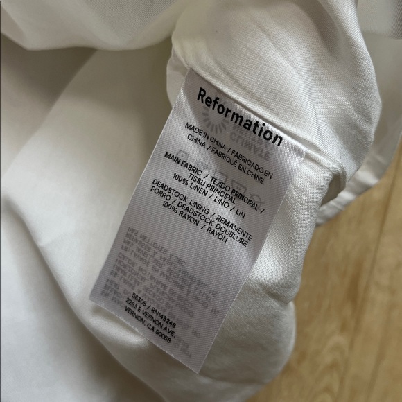 Reformation Phillipa Linen Dress - White SIZE 10 - Picture 8 of 8